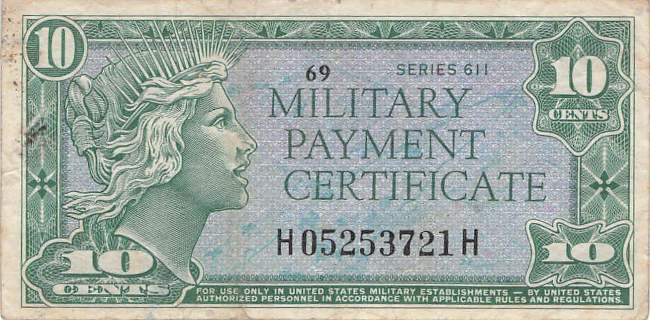 USA MPC Series 611 p.M51 10 Cents 1964 F